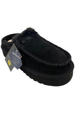 Mykos Women's Cassie Suede Slip-On Platform Mules Black - Medium